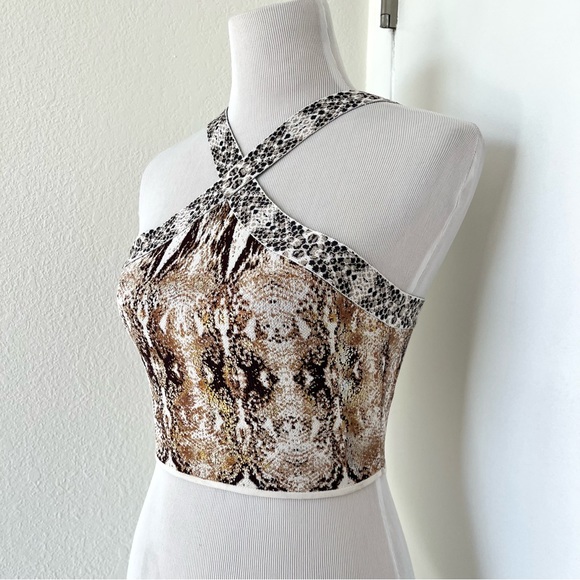 BCBGMaxAzria Snake Print Crop Top - Picture 3 of 9